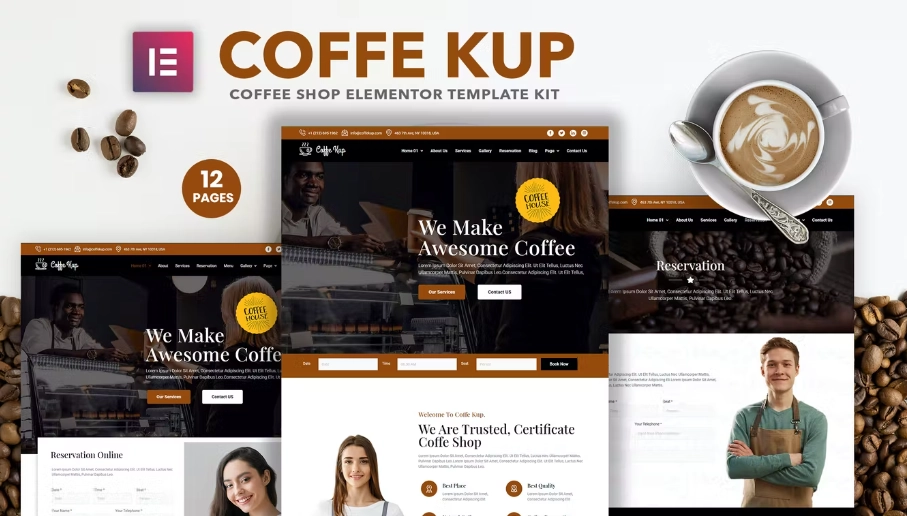 CoffeeKup – Cafe & Coffee Shop Elementor Template