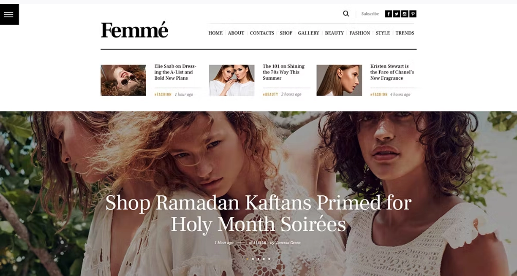 Femme – Online Magazine & Fashion Blog WP Theme