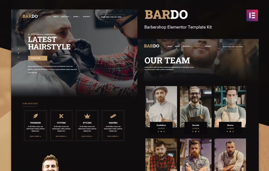 Bardo – Gentleman Barbershop Elementor Template