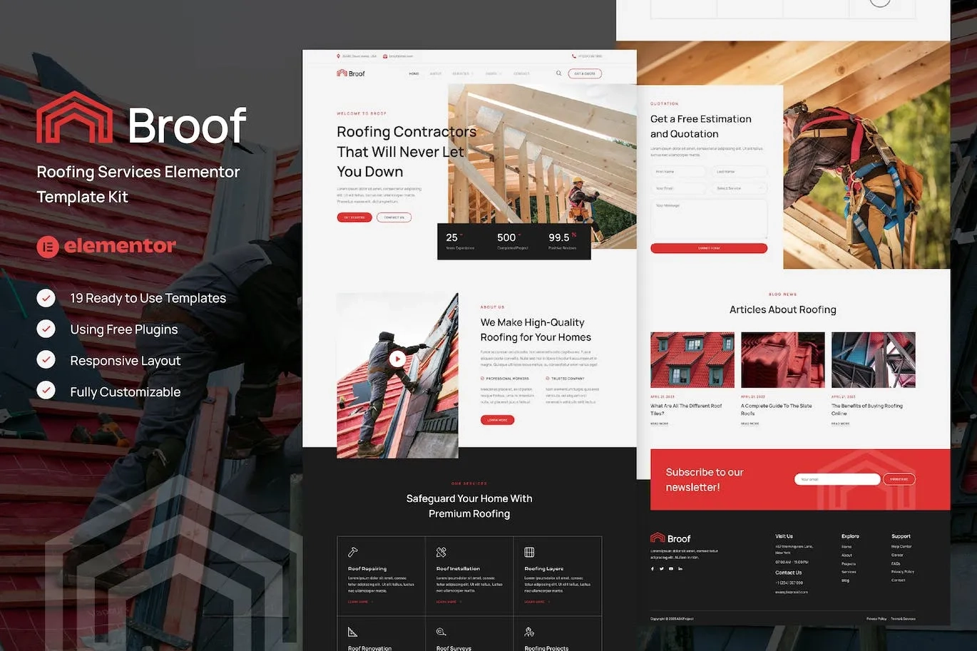 Broof – Roofing Services Elementor Template