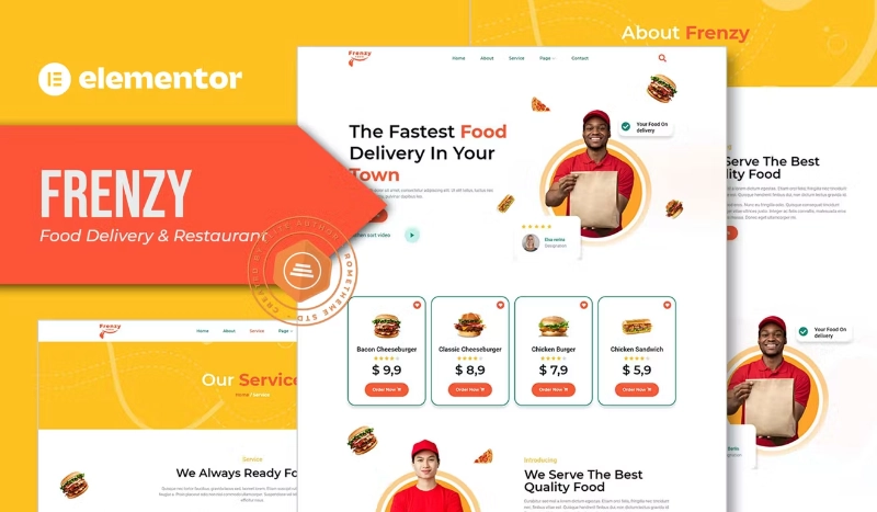 Frenzy – Food Delivery & Restaurant Elementor Template