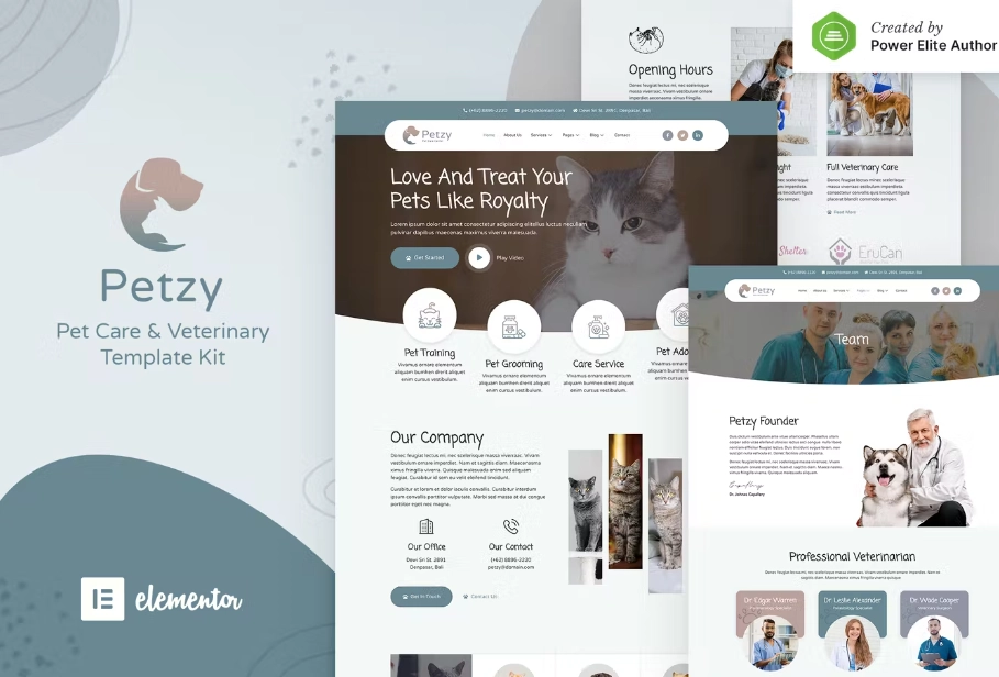 Petzy – Pet Care & Veterinary Elementor Template