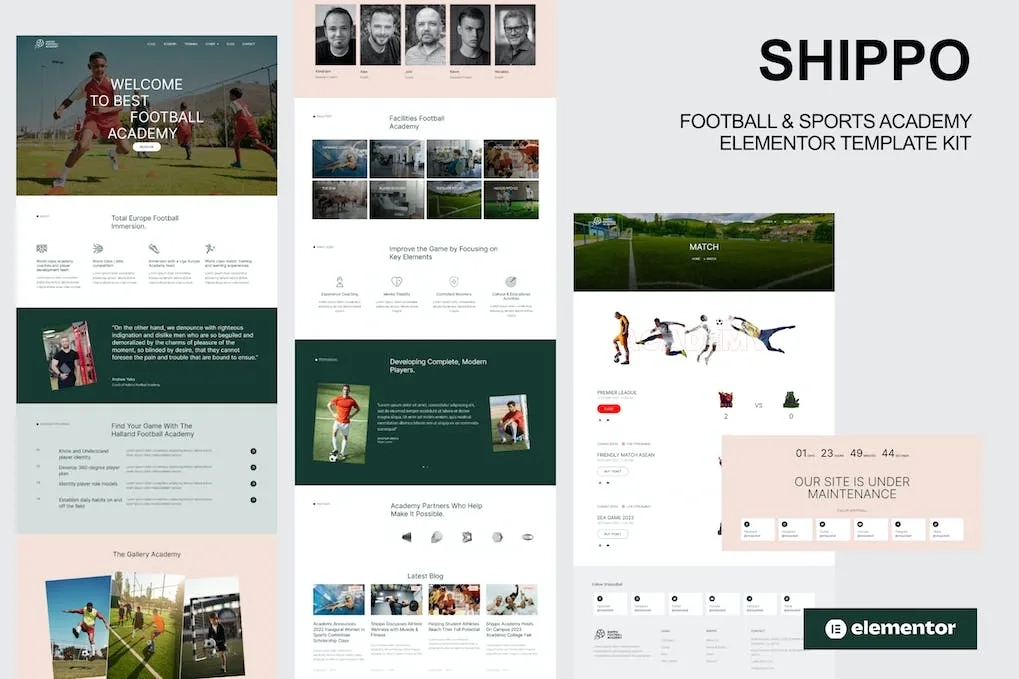 Shippo – Football & Sports Academy Elementor Template