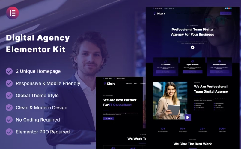 Digira – Digital Agency Services Elementor Template