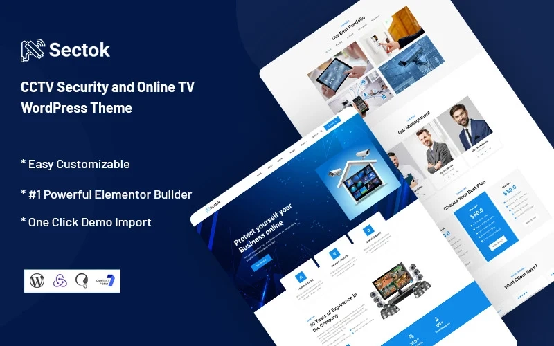 Sectok – CCTV Security and Online TV WordPress Theme