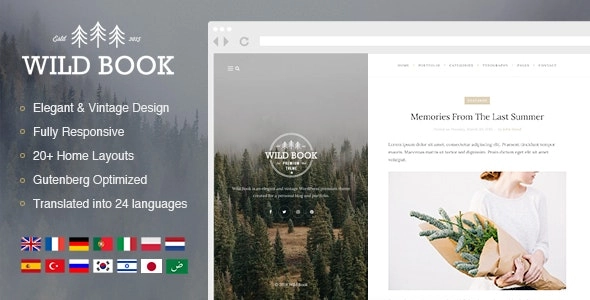 Wild Book – Vintage & Elegant Blog Theme