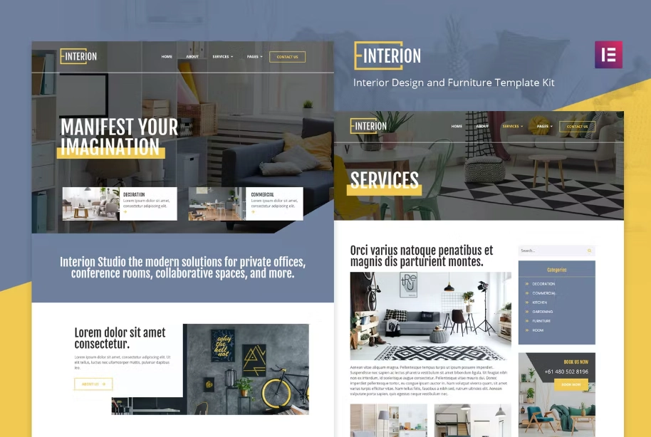 Interion – Interior Design Elementor Template