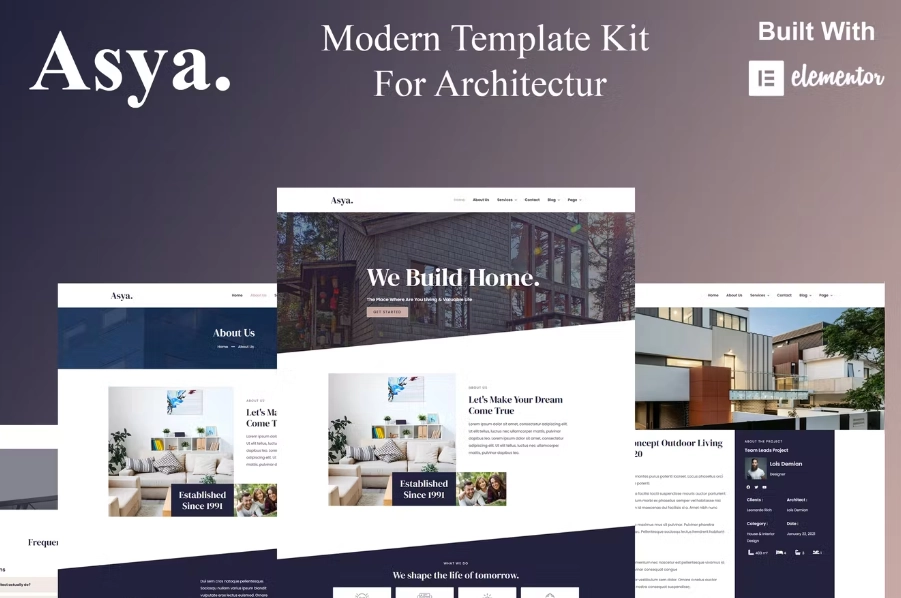 Asya – Modern Architecture Elementor Template