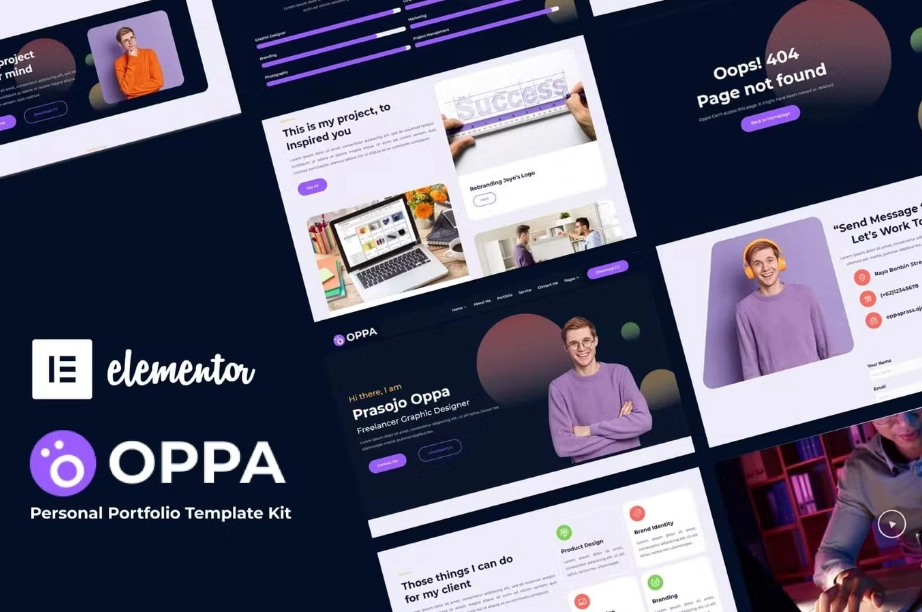 Oppa – Personal Portfolio Elementor Template