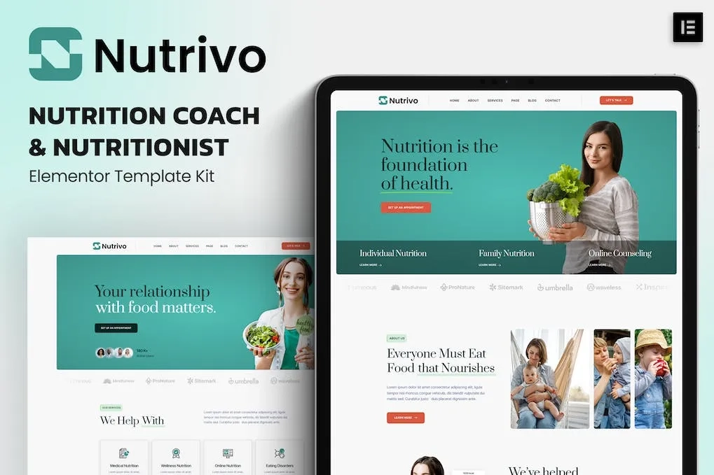 Nutrivo – Nutrition Coach & Nutritionist Elementor Template