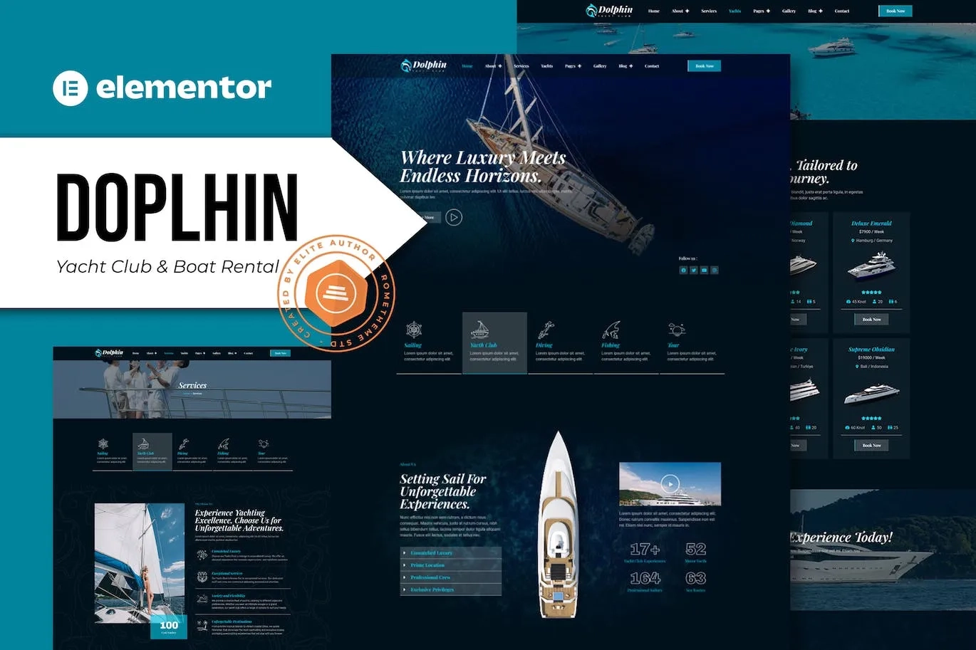Dolphin – Yacht Club & Boat Rental Elementor Pro Template