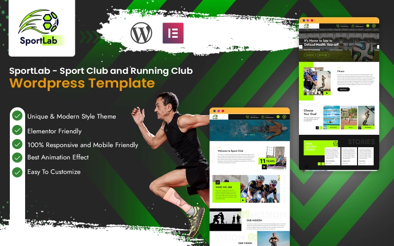 SportLab – Sport Club and Running Club Wordpress Template WordPress Theme