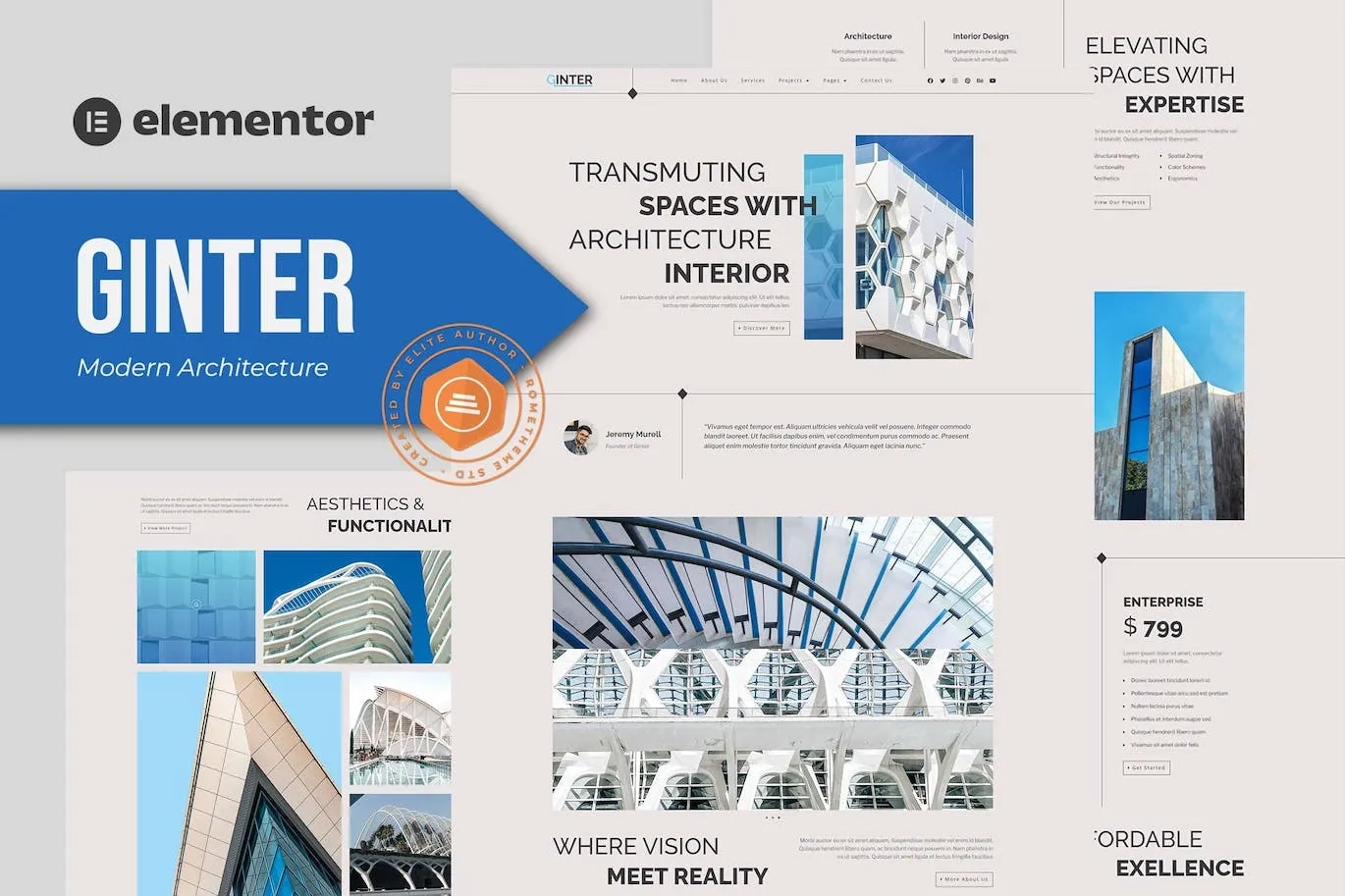 Ginter – Modern Architecture Elementor Template