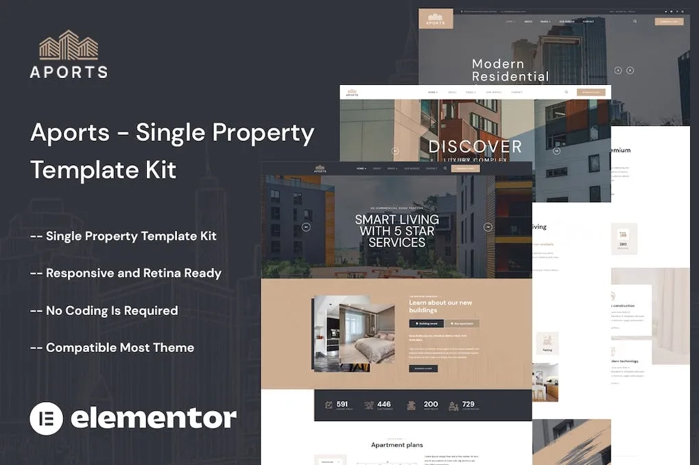 Aports – Single Property Elementor Template