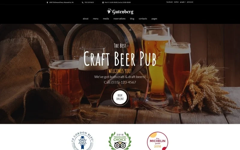 GutenBerg – Beer Pub and Brewery WordPress Theme