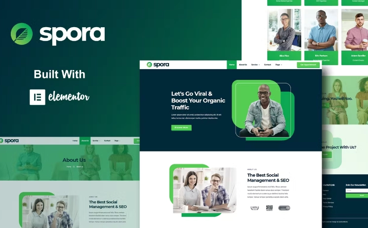 Spora – Digital Agency & Creative Elementor Template