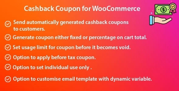 Cashback Coupon For WooCommerce