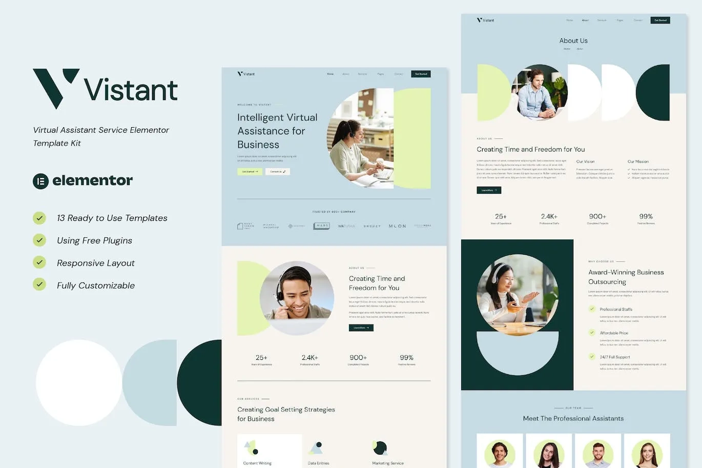 Vistant – Virtual Assistant Service Elementor Template