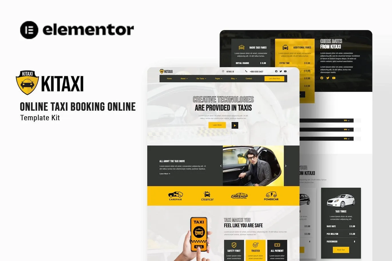 axi – Online Taxi Booking Elementor Template Kit