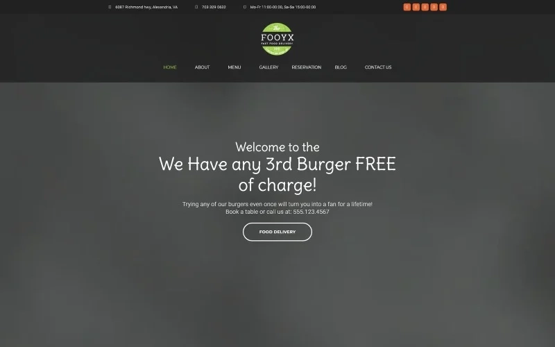 Fooxy – Food Delivery Service WordPress Theme