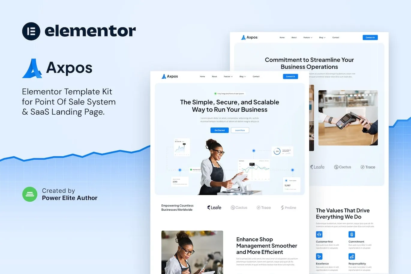 Axpos – Point Of Sale Software & SaaS Landing Page Elementor Template