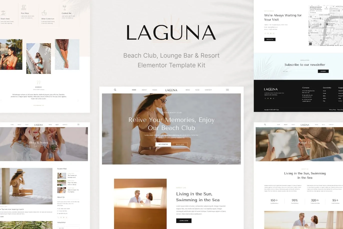Laguna – Beach Club Lounge Bar & Resort Elementor Template