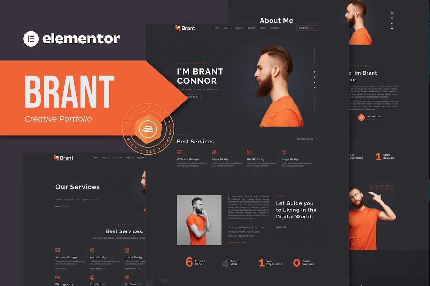 Brant – Creative Portfolio & Agency Elementor Template