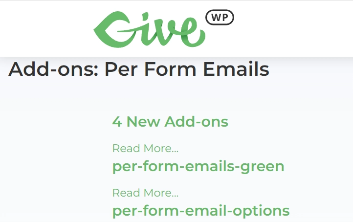 Give - Per Form Emails