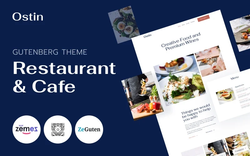 Ostin – Restaurant WordPress Theme for Gutenberg WordPress Theme