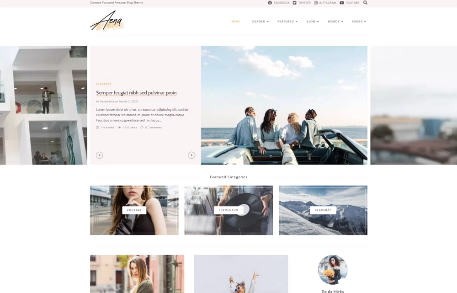 Aena – Content Focused WordPress Theme