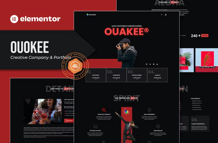 Ouakee – Creative Company & Professional Portfolio Elementor Template