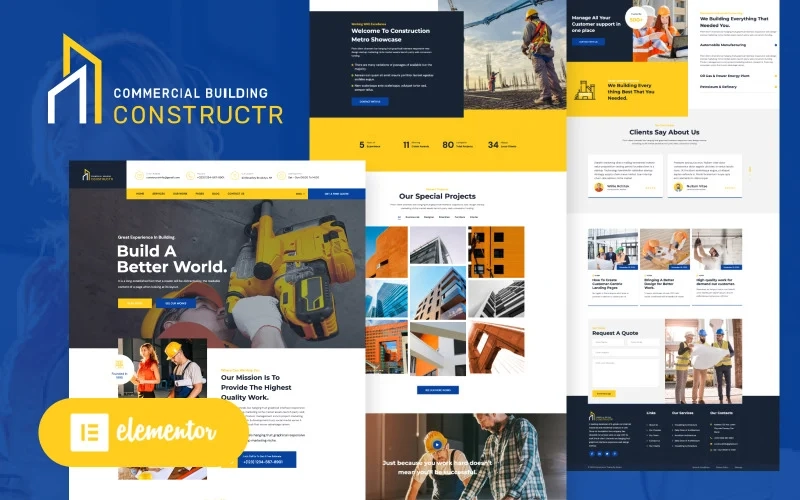 Constructr – Construction Industry WordPress Elementor Theme WordPress Theme