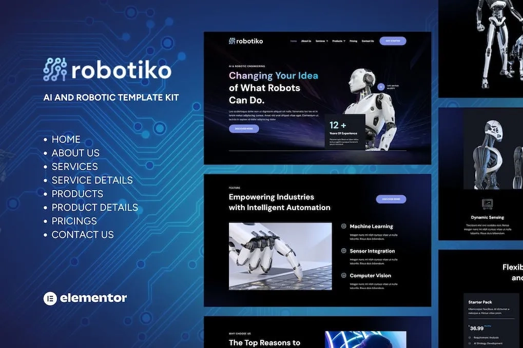 Robotiko – Robotic & AI Elementor Template