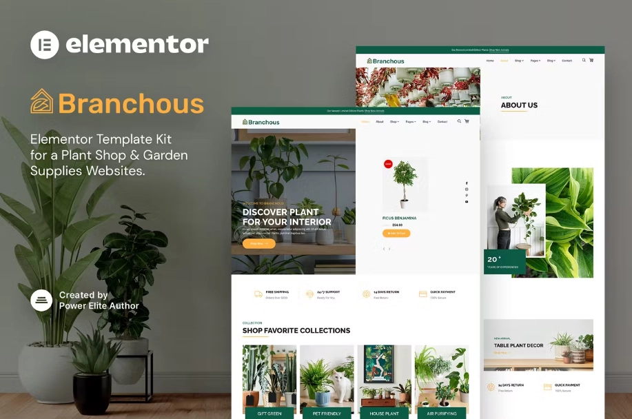 Branchous – Plant & Garden Store Elementor Template
