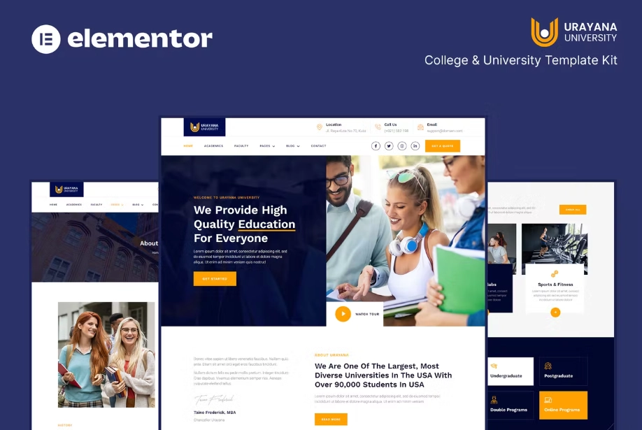 Urayana – University & College Elementor Template