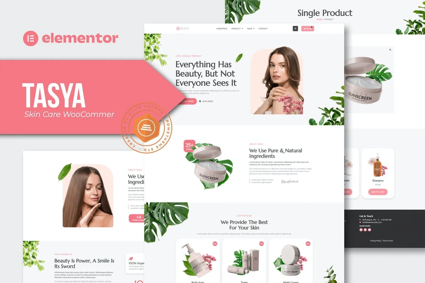 Tasya – Skin Care WooCommerce Elementor Template