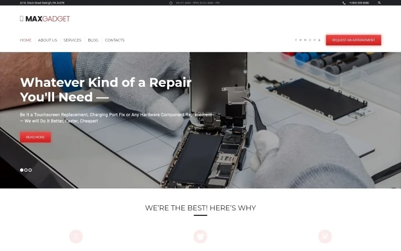 MaxGadget – Computer Maintenance & Electronics Repair WordPress Theme