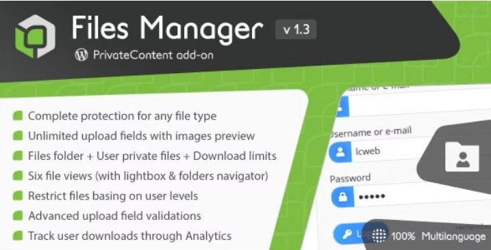 PrivateContent - Files Manager add-on