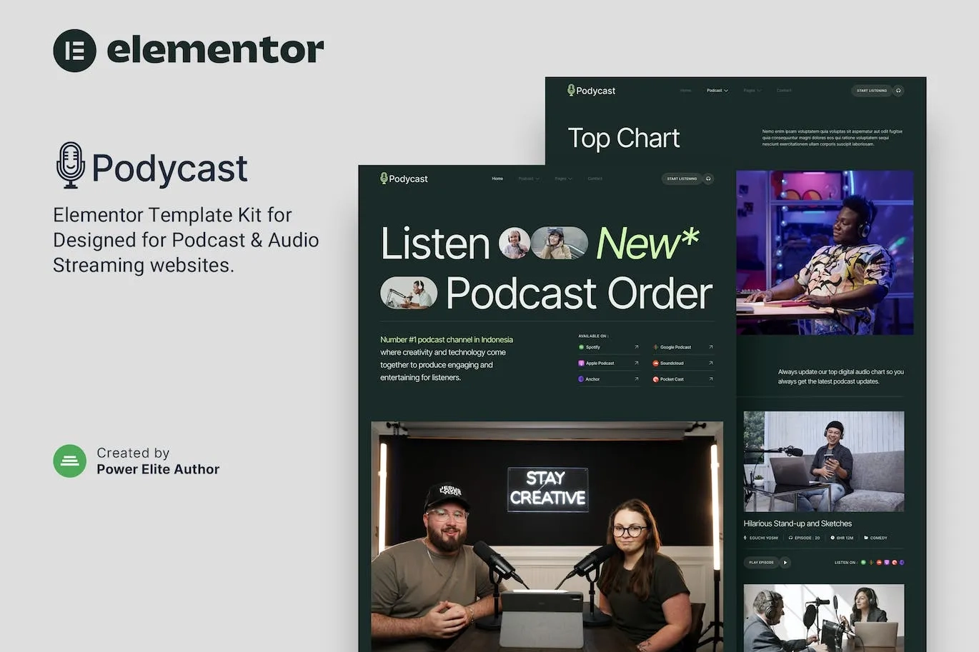 Podycast – Podcast & Audio Streaming Elementor Template
