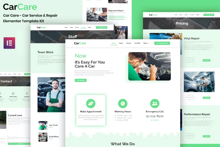 CarCare – Auto Service & Repair Elementor Template