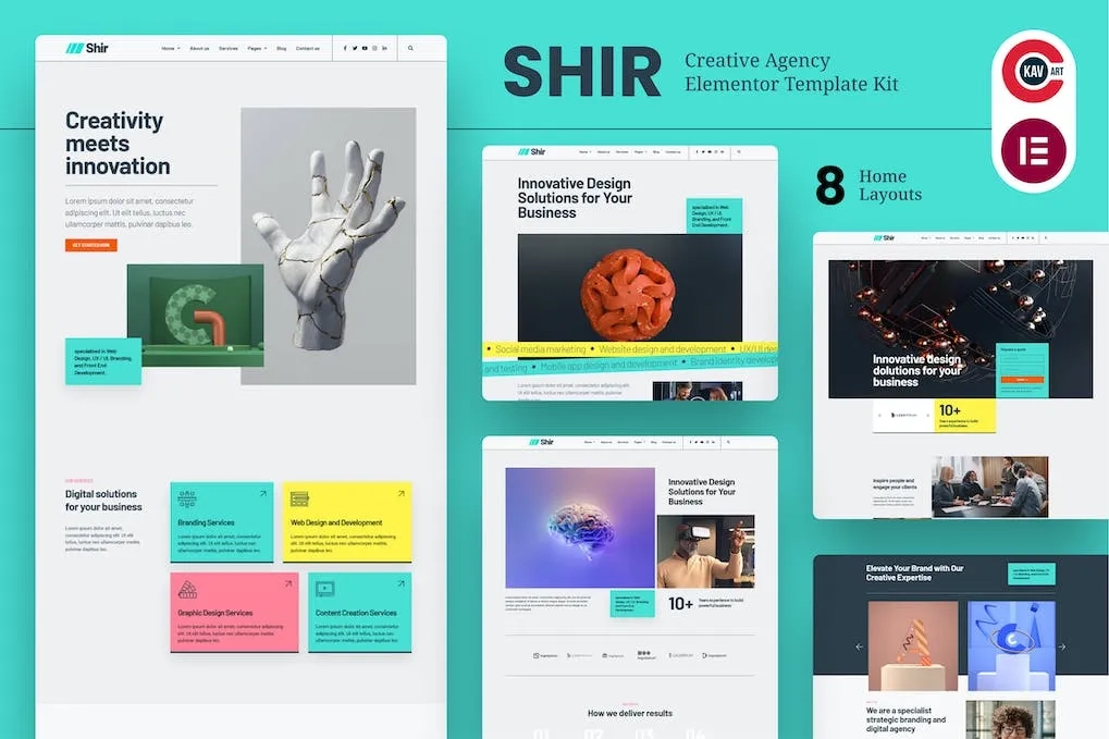 Shir – Creative Agency & Portfolio Elementor Template