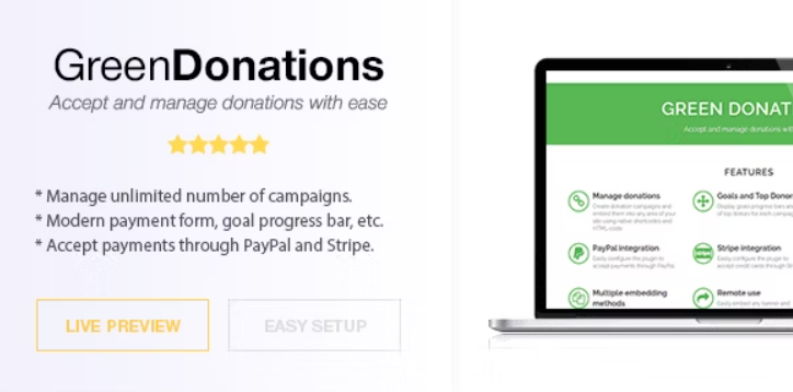Green Donations for WordPress – Accept and Manage Donations 1.0