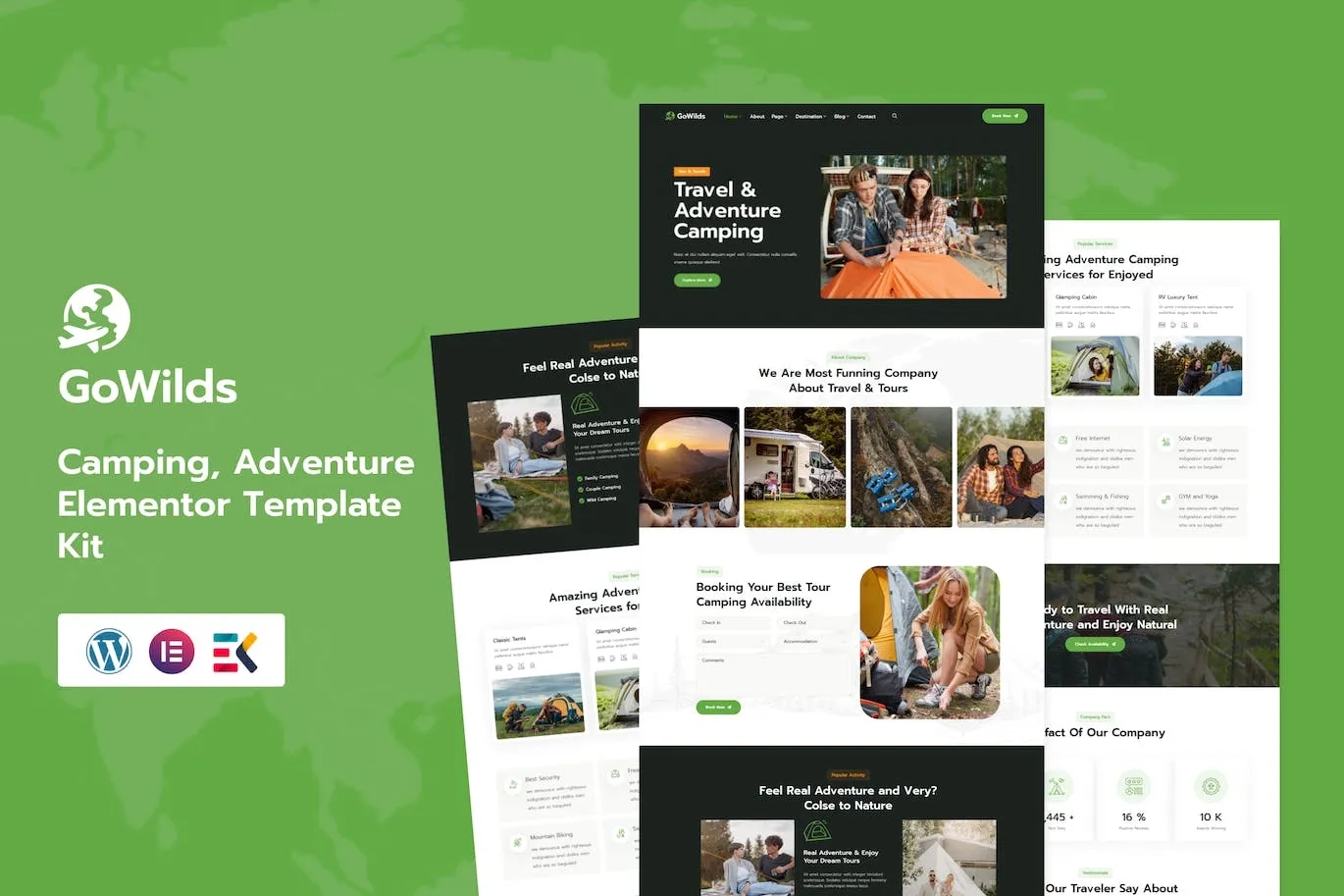 Gowilds – Travel & Tour Booking Elementor Template