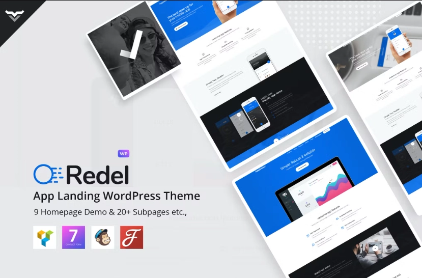 Redel – Responsive App Landing WordPress Theme