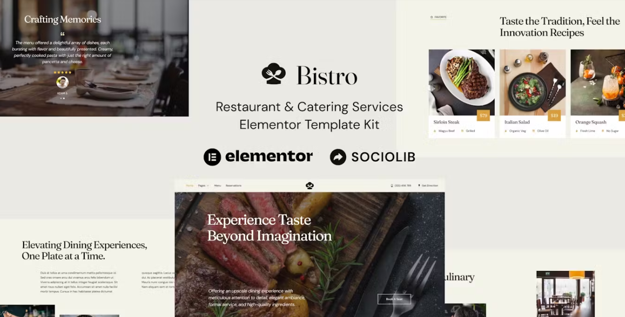 Bistro – Restaurant & Catering Services Elementor Template