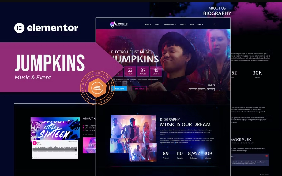 Jumpkins – Music & Event Elementor Template