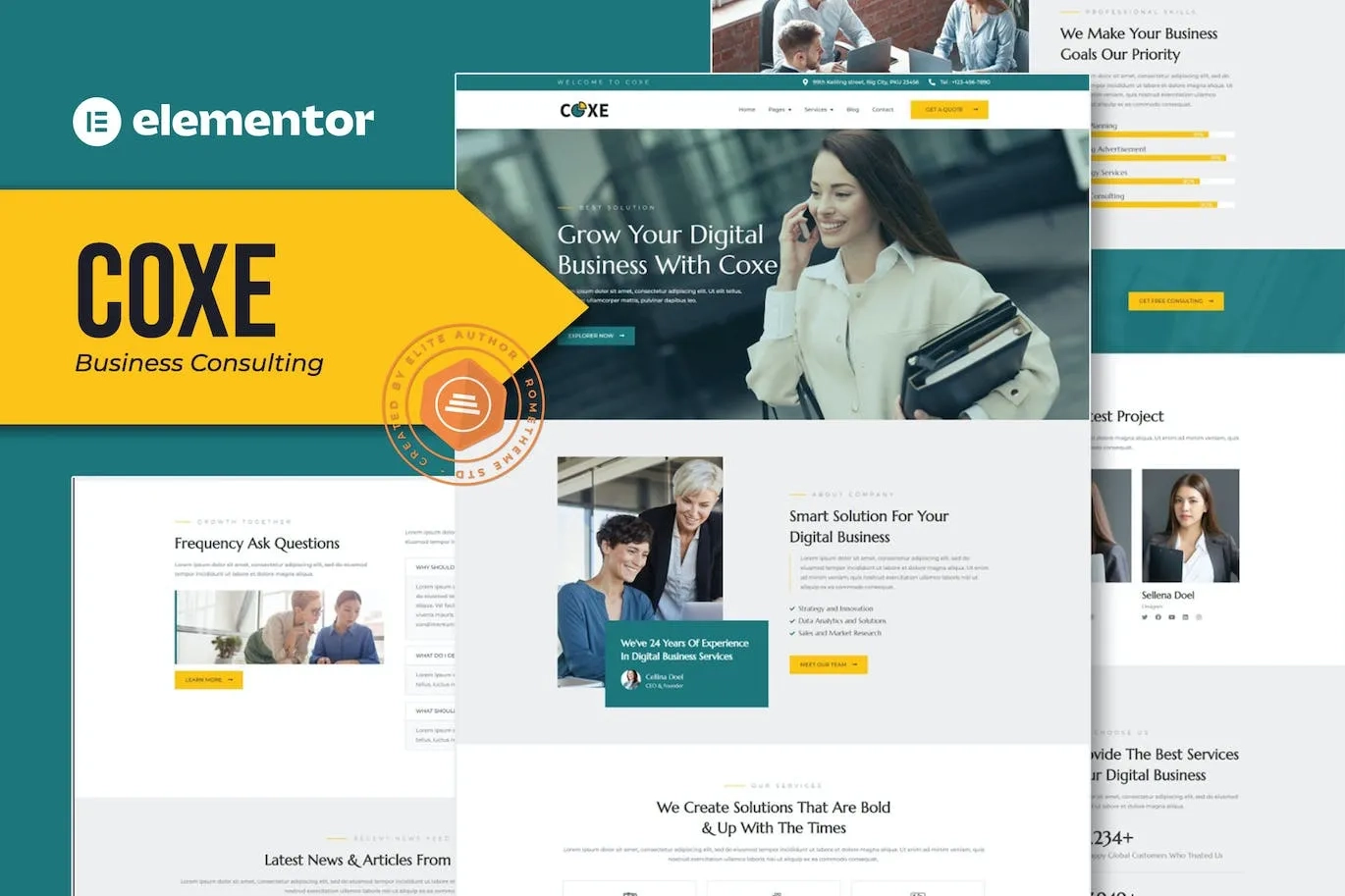 Coxe – Business Consulting Elementor Template