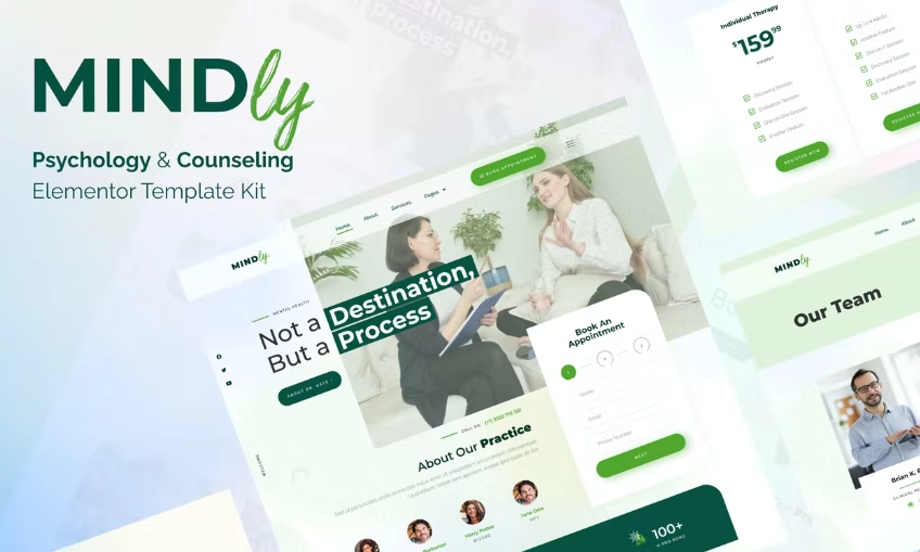 Mindly – Psychology, Therapy & Counseling Elementor Template