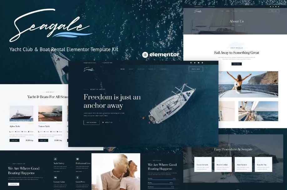 Seagale – Yacht Club & Boat Rental Elementor Template