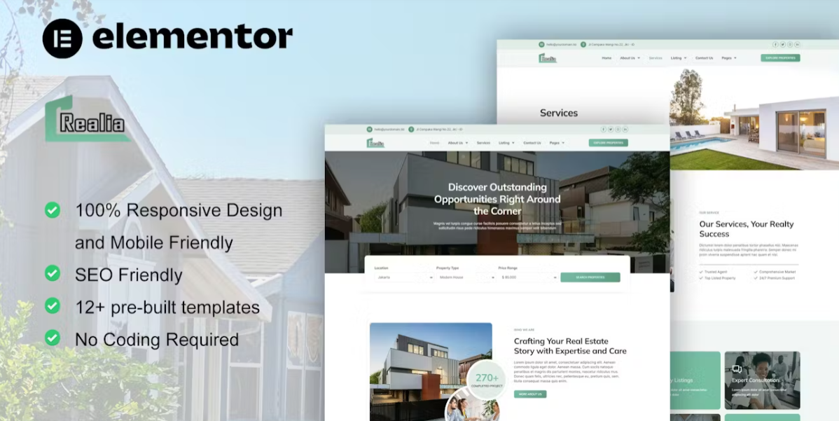 Realea – Real Estate & Property Elementor Pro Template